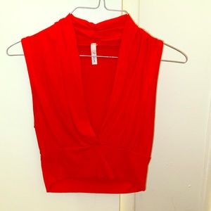 Bright orange crop top